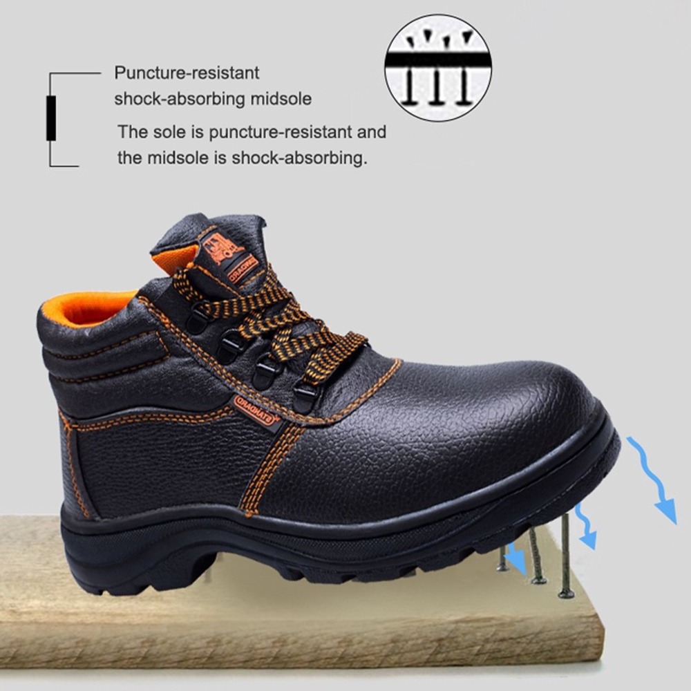 High quality Cheap Price Men Work Safety Shoes Boots with Steel toe and Steel anti slip Shoes boot Safety Boots For Men