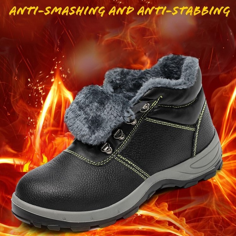 Factory wholesale low price Winter safety boots safety shoes light weight black wear resistant cotton used safety shoes for men