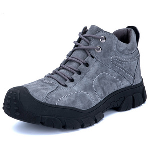 Safety man's foot wear breath upper safety shoes light weight safety shoes with steel toe suede work shoes