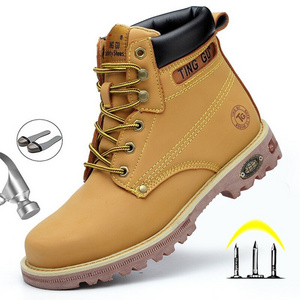 Male Winter Boots For Ankle Boots Steel Toe Work Shoes Men Safety Shoes Non-slip  Puncture Proof Boots