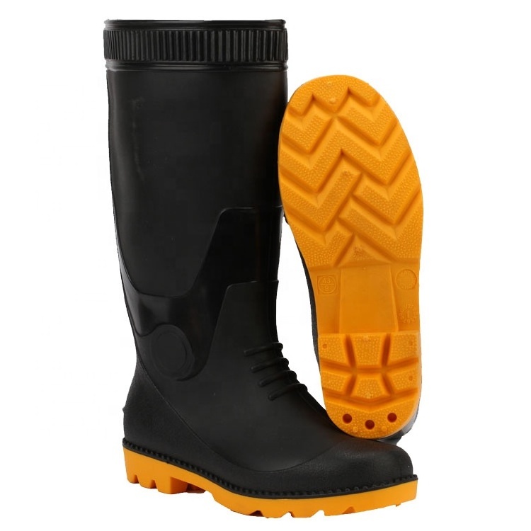 new style working work wellington anti slip waterproof chemica oil for men rubber pvc gumboots safety rain boots