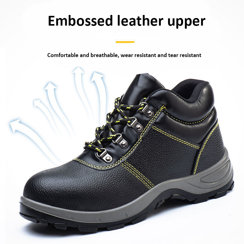 Winter Warmly Cowhide Leather With Cotton Lining safety shoes with steel toe work safety wear boots