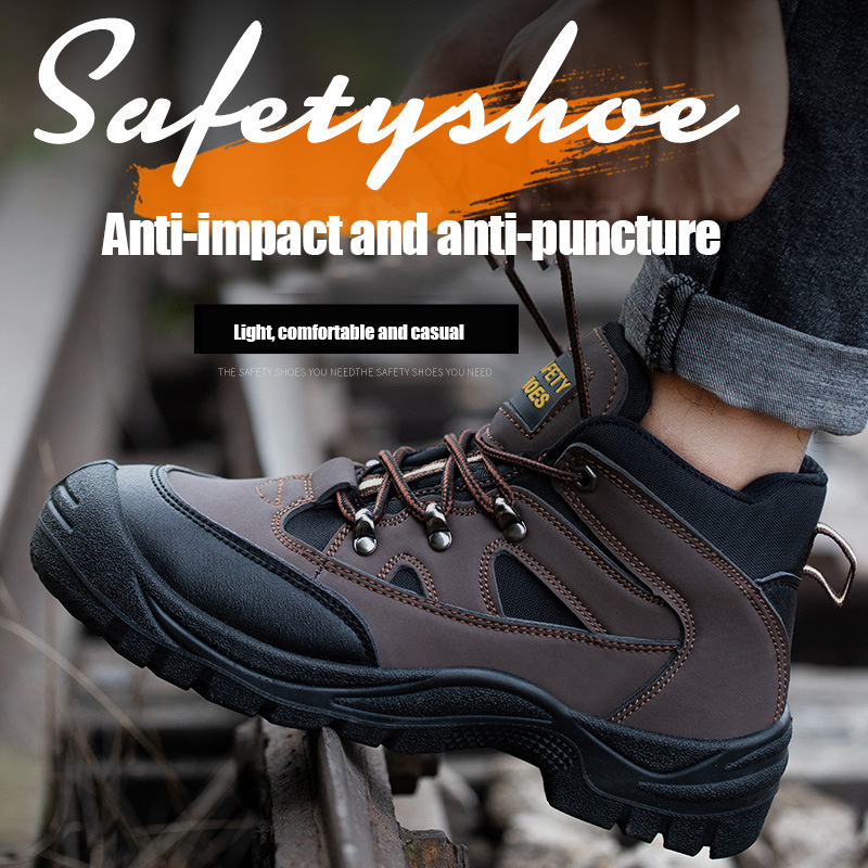 High quality safety shoes men anti-impact anti-puncture safety shoes boots for worker oil resistance acid safety shoes