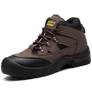 High quality safety shoes men anti-impact anti-puncture safety shoes boots for worker oil resistance acid safety shoes