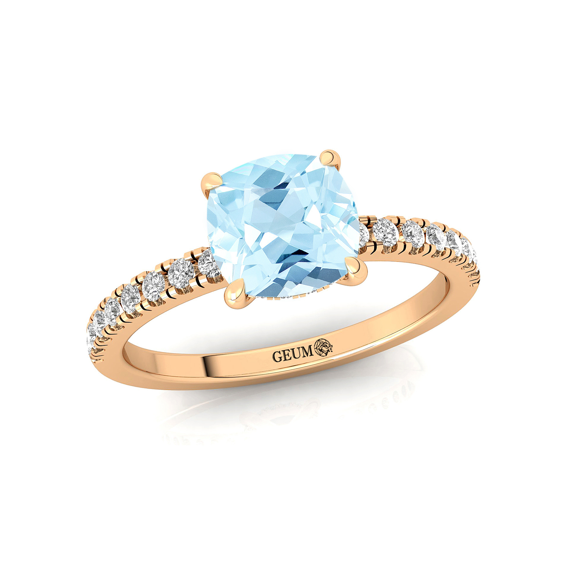 Handmade Jewelry Natural Aquamarine Gemstone Cocktail Rings in 18K Solid Yellow Gold Gemstone Rings Birthstone Jewelry For Women