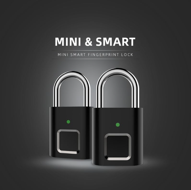 USB Charging Keyless Quick Unlock Mini Smart Biometric Thumbprint Door Padlocks Rechargeable Door Lock finger print Home Padlock