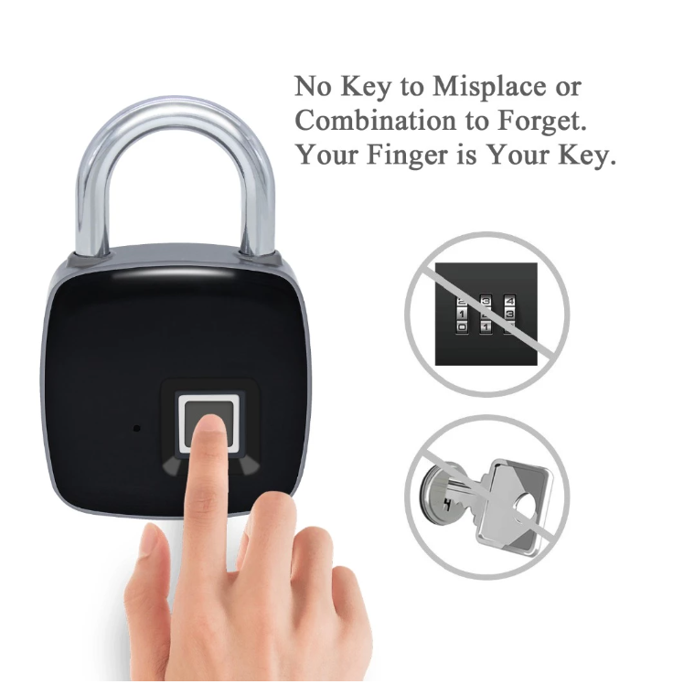 2022 China padlock manufacture Top fingerprint lock Cute Smart security biometric padlock