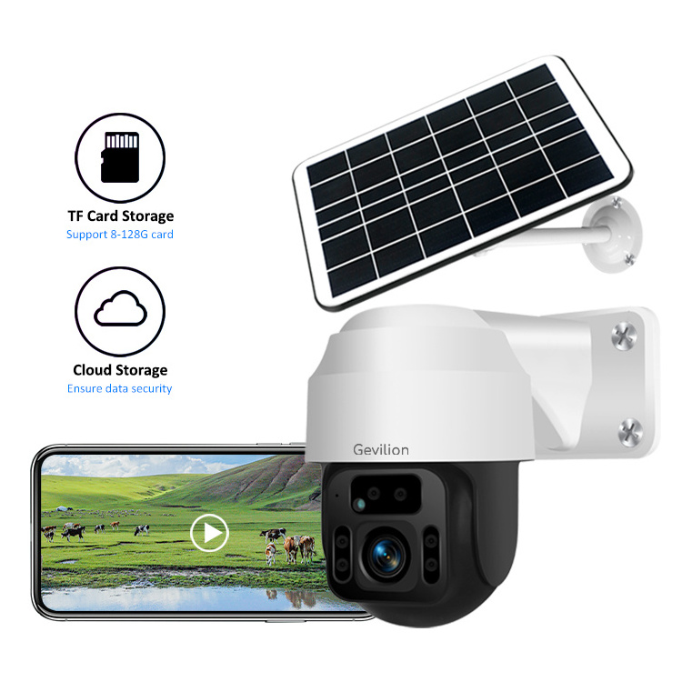 Two way audio solar powered Wifi battery PTZ camera solar street light with cctv camera