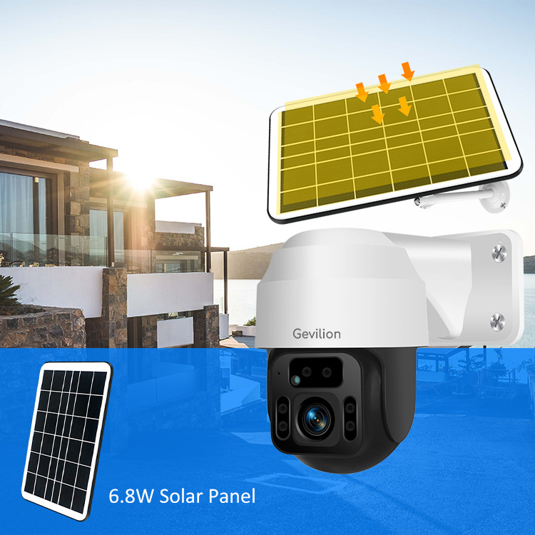 Two way audio solar powered Wifi battery PTZ camera solar street light with cctv camera