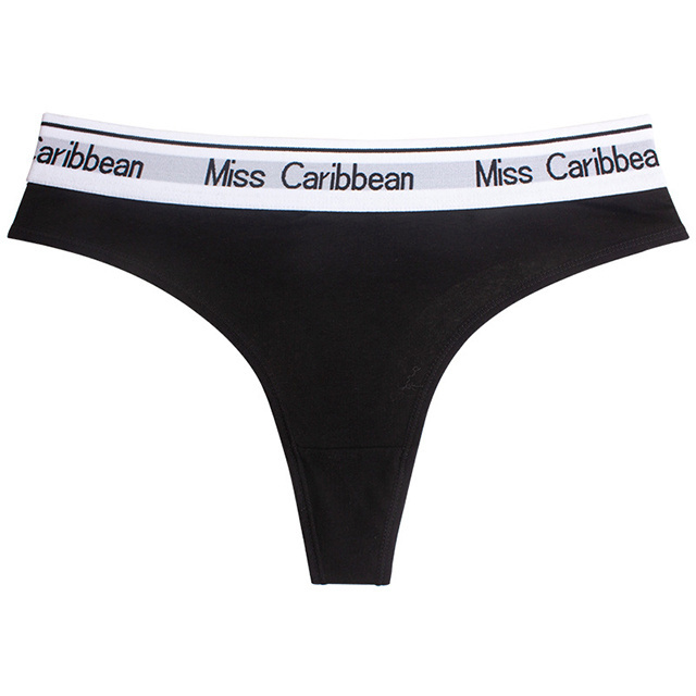 custom logo sexy organic cotton thongs for women