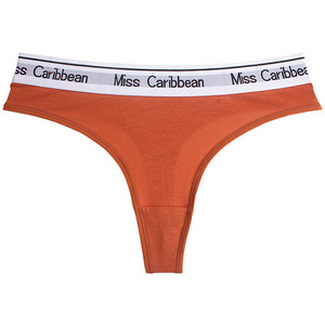 custom logo sexy organic cotton thongs for women