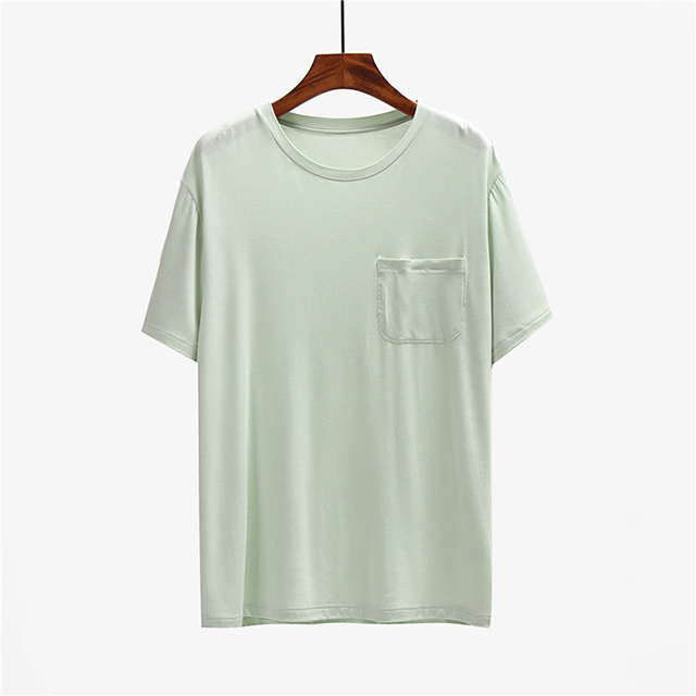 men blank bamboo fiber t shirt with pocket