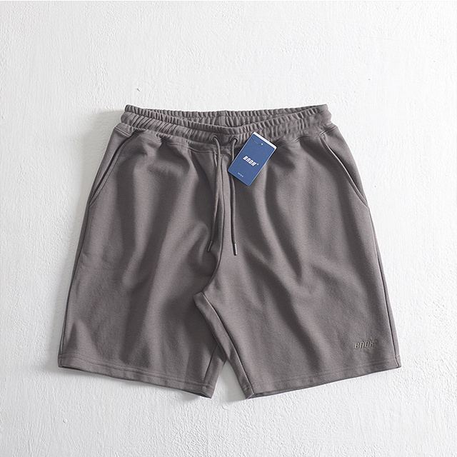 embroidery logo 100% cotton french terry fifth men sweat shorts