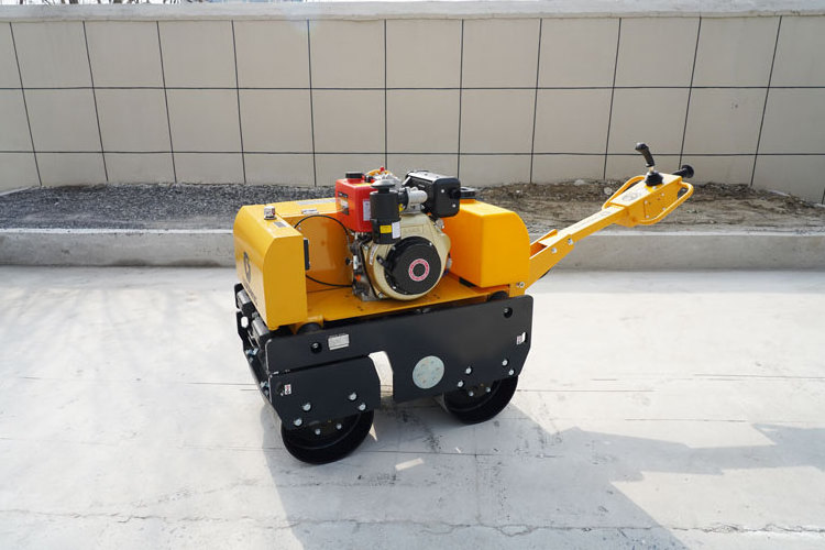 Walking behind double drum vibratory  small compaction roller compactor hand compact mini road roller