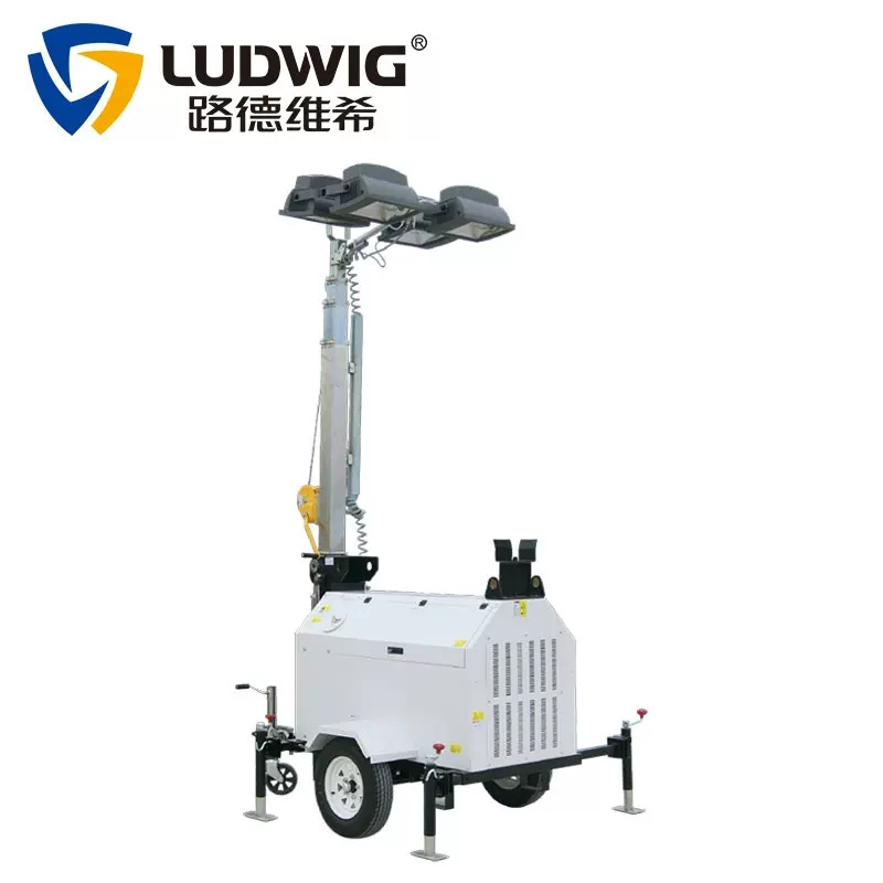 Construction Night  Lighting Metal Halide /LED Mobile Trailer Mounted Lighting tower Telescopic Light Tower