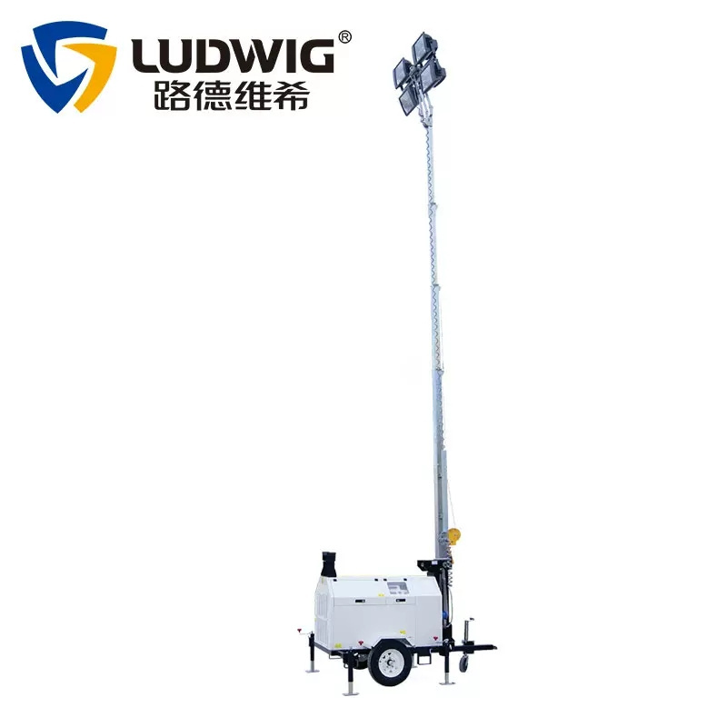 Construction Night  Lighting Metal Halide /LED Mobile Trailer Mounted Lighting tower Telescopic Light Tower