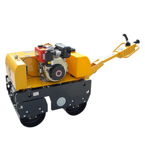 Walking behind double drum vibratory  small compaction roller compactor hand compact mini road roller