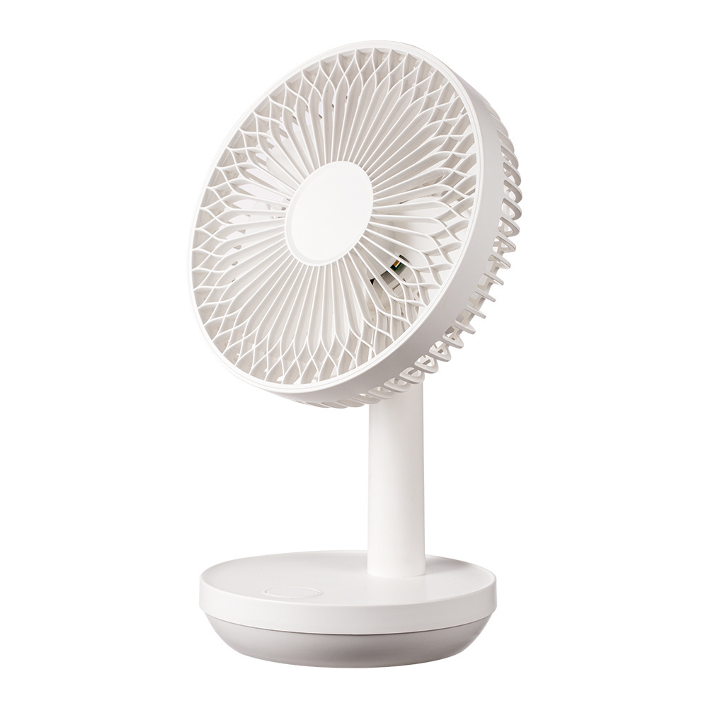 2024 Newest Self-Contained Dark Ambient Lighting Rechargeable Portable USB Desktop Fan 3600mAh Mini Table Fan & Desk Fan