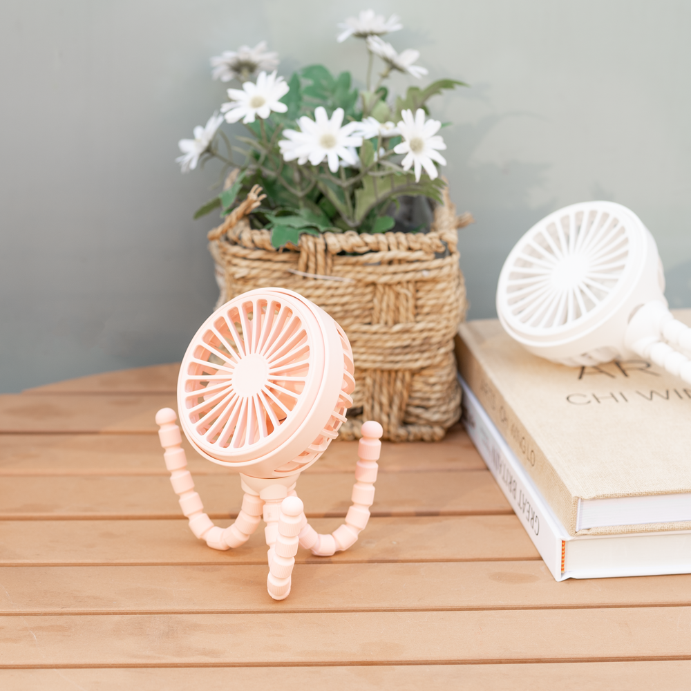 Stroller Baby Fan,Flexible Adjustable Octopus Fan,Mini Fan Portable Rechargeable Usb Handheld Fan