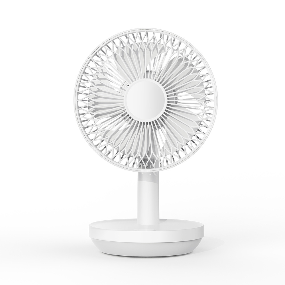 2024 Newest Self-Contained Dark Ambient Lighting Rechargeable Portable USB Desktop Fan 3600mAh Mini Table Fan & Desk Fan