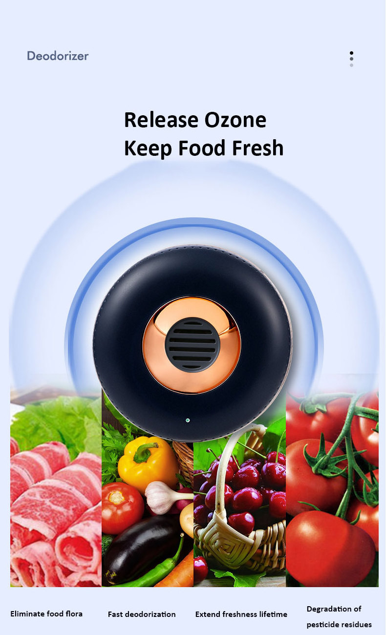 Best Fridge Ozone Generator,Portable Mini USB Rechargeable Air Deodorizer Sterilizer Air Purifier Refrigerator fresher