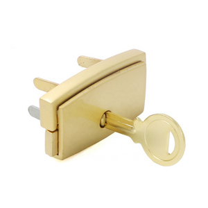 Hardware Die Casting Zinc Alloy Gold Plated Leather Bag Box Purse Clasp Closure Push Lock