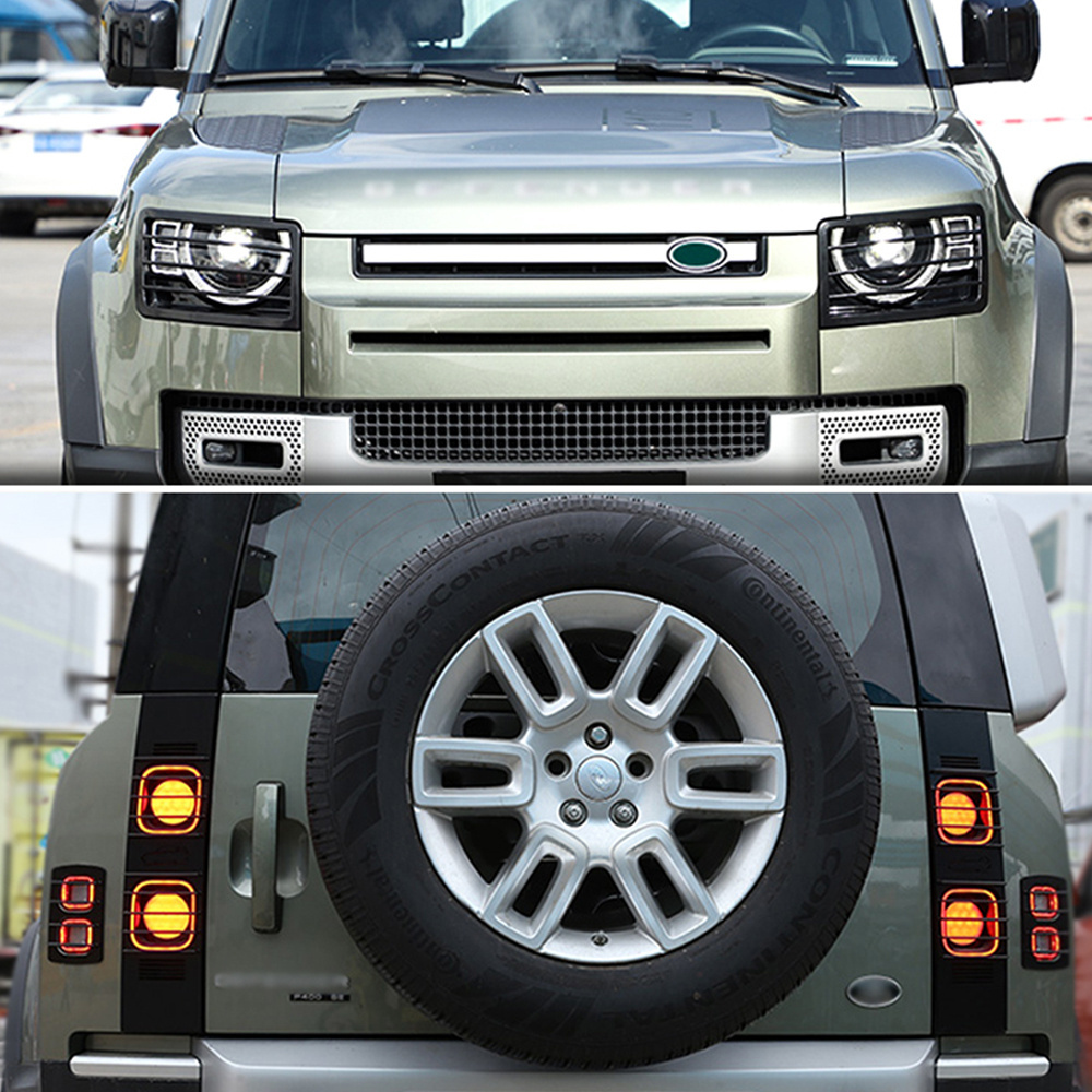 For Land Rover Defender 110 2020-2021 Car Rear Brake Light Wide Indicator Light Metal Protective Net Cover Car Accessories