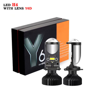 Super Bright High Low Beam 6000k H4 Mini Y6d Lens Projector Headlight H4 Y6 Led Headlight Bulb