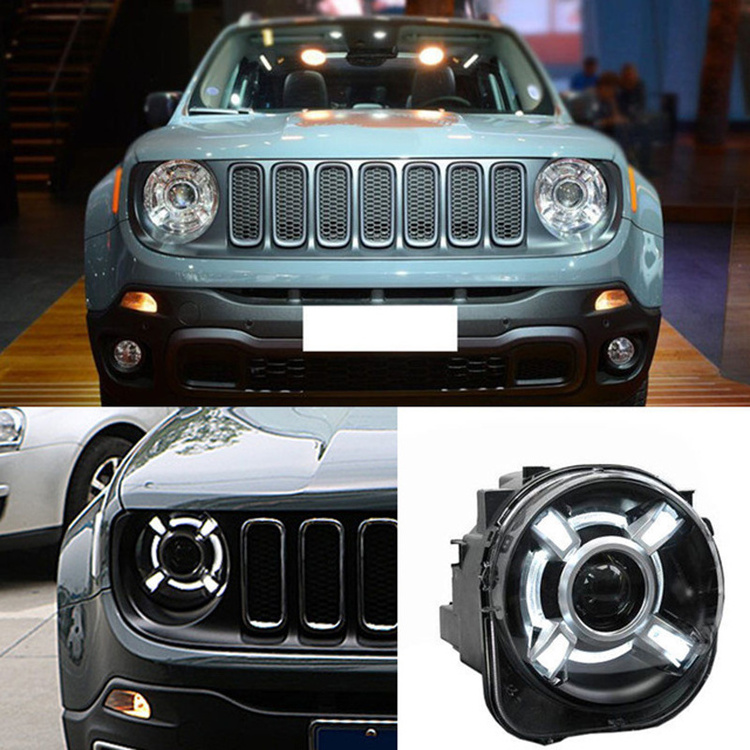 Bi-xenon Projector HID LED Headlight with DRL for 2015-2017 for Jeep Renegade