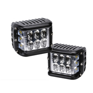 1pcs Flashing Blue Red Amber 60W Side Shot Pod Cubes Led Work Light Driving UTV RZR Truck For Jeep Hummer Offroad