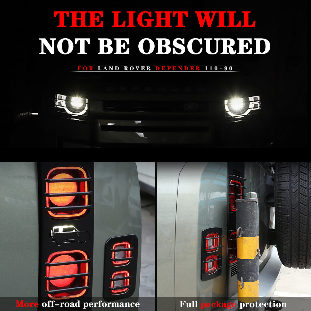 For Land Rover Defender 110 2020-2021 Car Rear Brake Light Wide Indicator Light Metal Protective Net Cover Car Accessories