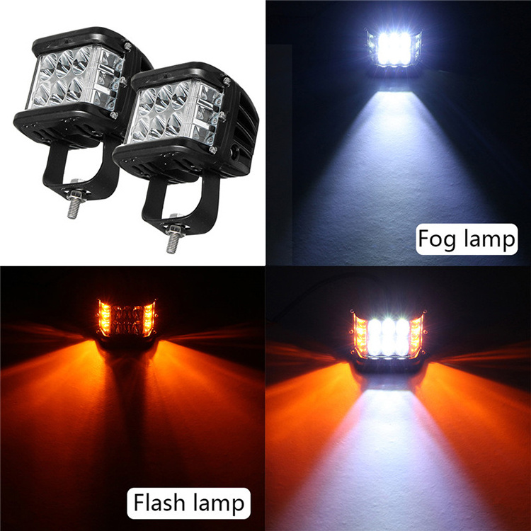 rechargeable  Tractor led lamp 60w 12 volt 5000LM led flood work light flash white /yellow lights