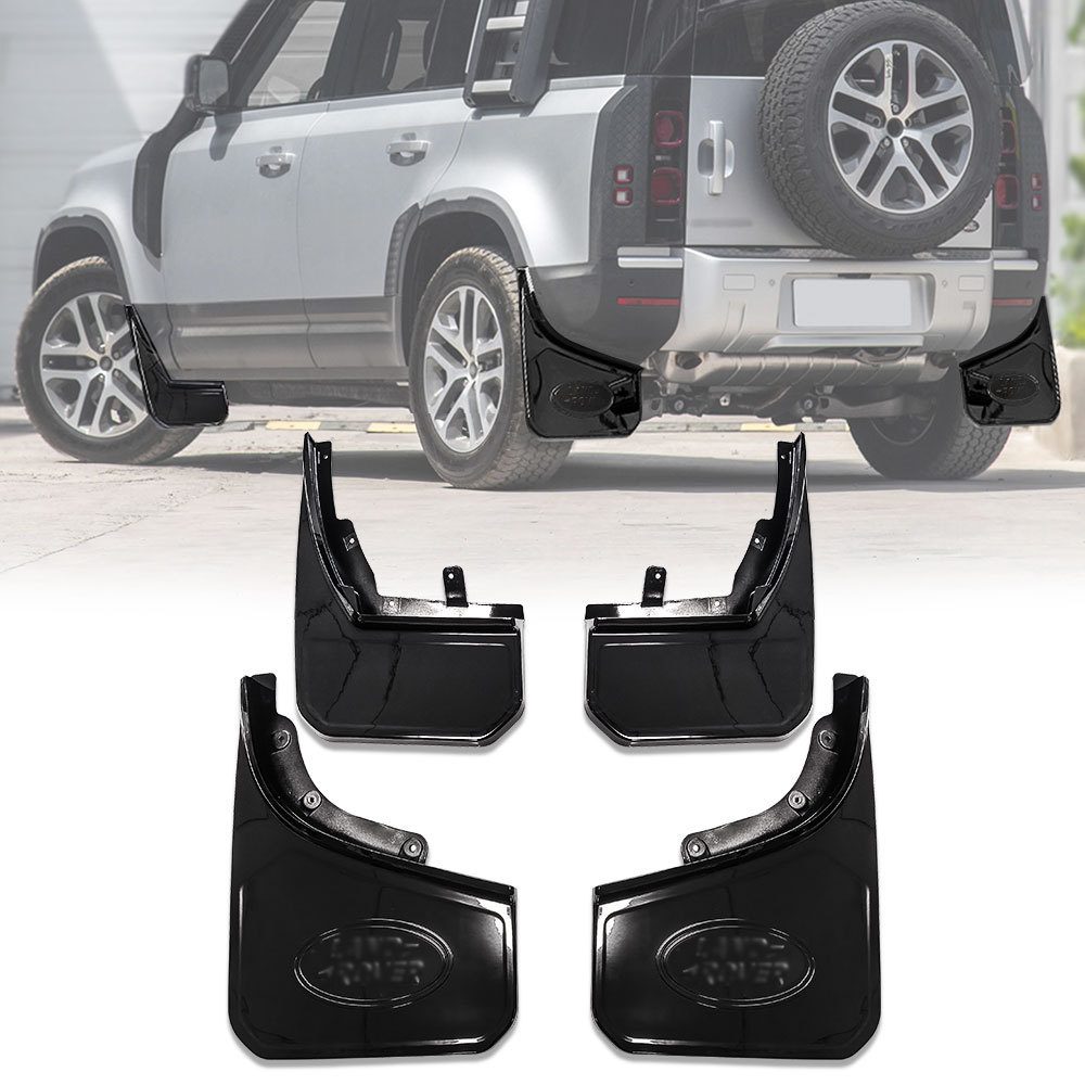 Car Exterior Accessories Glossy Black Front Rear Mud Guard Splash Mudguard Mud Flaps For Land Rover Defender 90 110 2020 2024