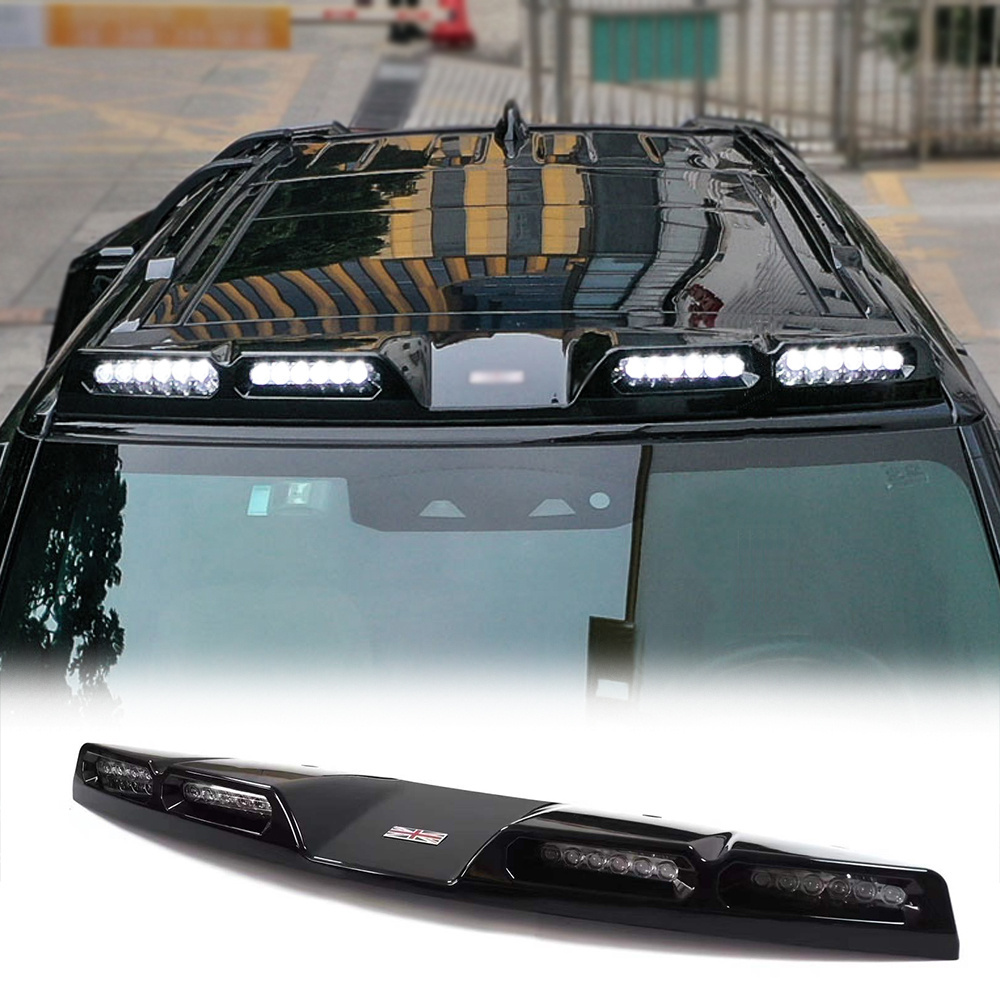 glossy black Top Light Luggage Rack Off-road Adventure Light  for Land Rover Defender 2020 2021 roof  light bar pod