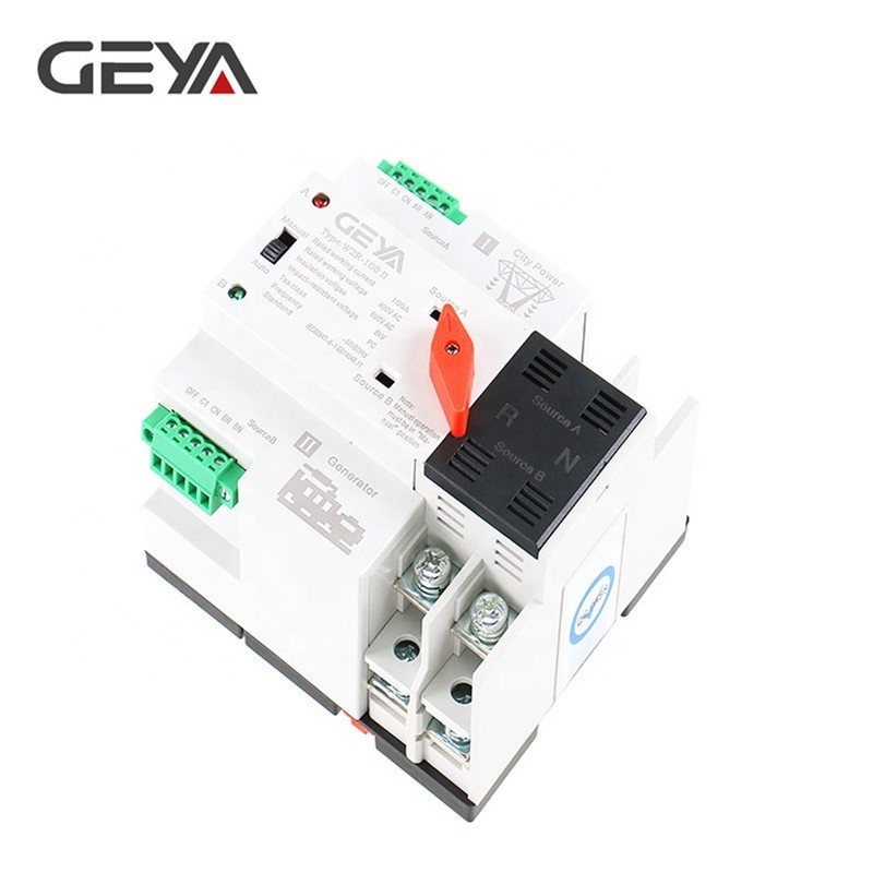 GEYA W2R-100 ATS Automatic Transfer Switch Single Phase Generator ATS Switch AC 110V 220V