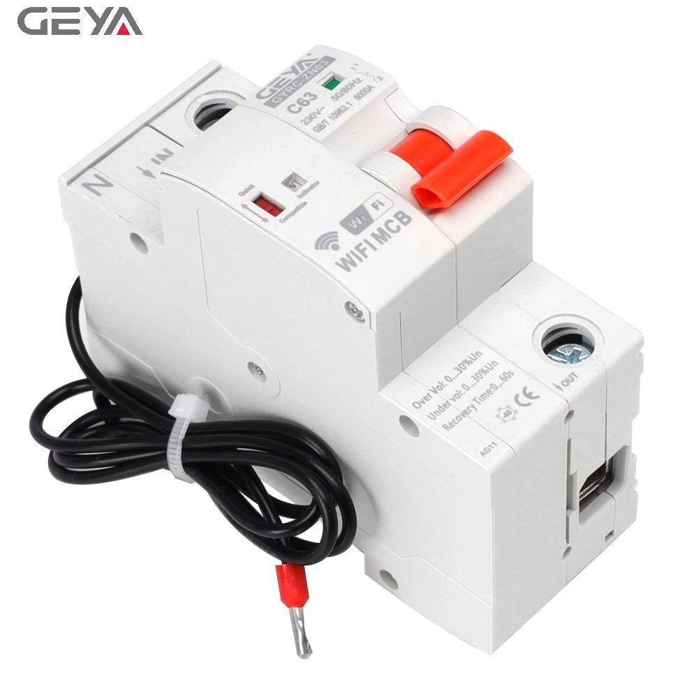 GEYA GYRC-ZN03 1P/20A WIFI Circuit Breaker Smart Time Timer Relay Switch Voice Remote Control Smart Home for Alexa Google Home