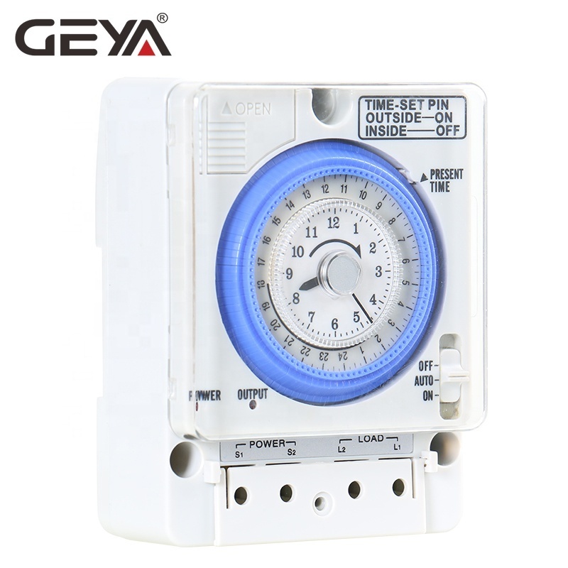 GEYA TB388 Non Power Failure 24 Hours Mechanical Timer Switch with Battery 100V-240V 15A Time Circuit Diagram