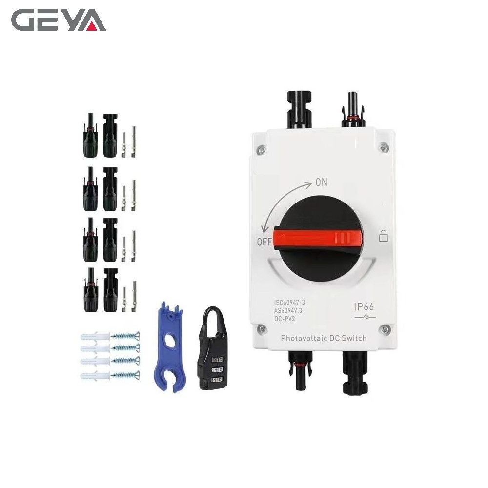 GEYA DC-PV2 Photovoltaic Electrical Isolator Solar Switch PV DC Switch 1000V 1200v 32A 16A Outdoor Waterproof IP66