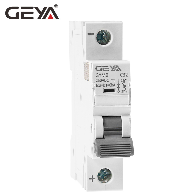 GEYA OEM ODM GYM9 DC MCB 6kA 2P 50/60 Hz 250V 500V 750V 1000V Solar PV System Miniature Circuit Breaker