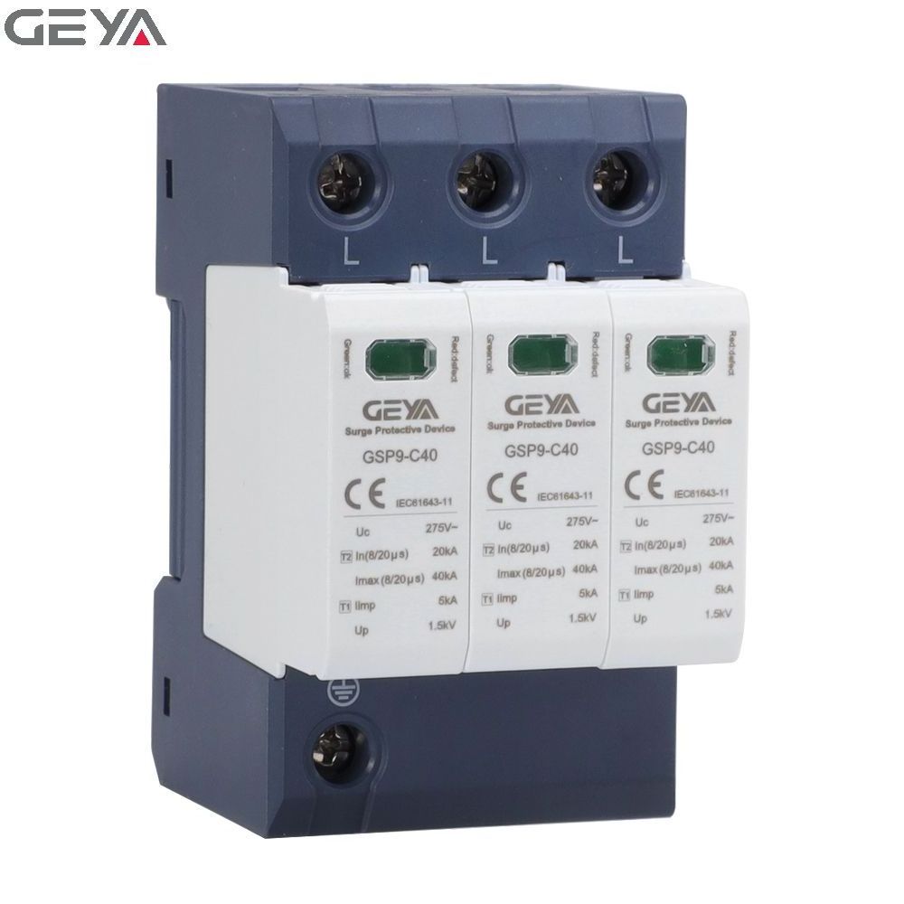 GEYA GSP9-C40 3P 40KA Factory Supply Low Voltage High Efficiency AC Surge Protection 10KA 20KA 40KA 60KA 80KA 100KA 160KA SPD