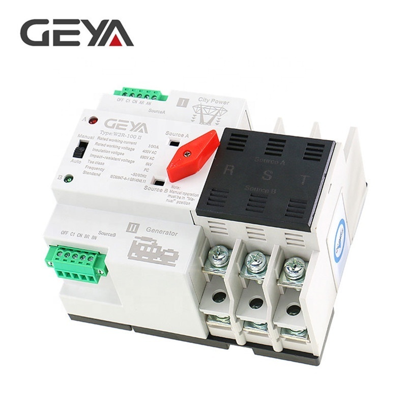 GEYA 100A ATS 4P 3 Phase Automatic Transfer Switch for Generator 63A PC Class Home Use 160A 4 Pole Automatic Changeover Switch