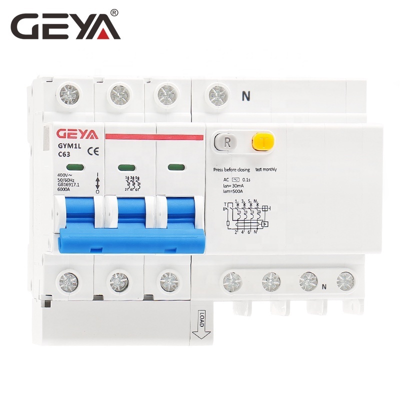 GEYA GYM1L 63A RCBO Leakage Current Protection Switch 1P+N 16amp Single Pole RCBO Electronic MCB + RCD