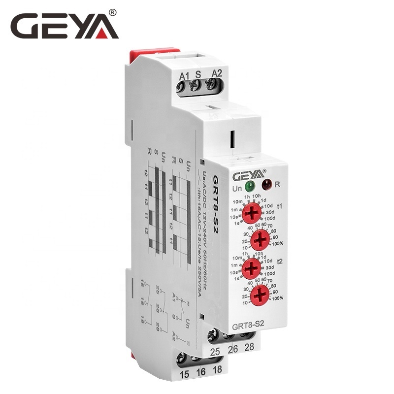 GEYA GRT8--S1 Asymmetric Cycler Timer Relay Modular Relay AC230 W240 1 SPDT Time Relay Timer Control