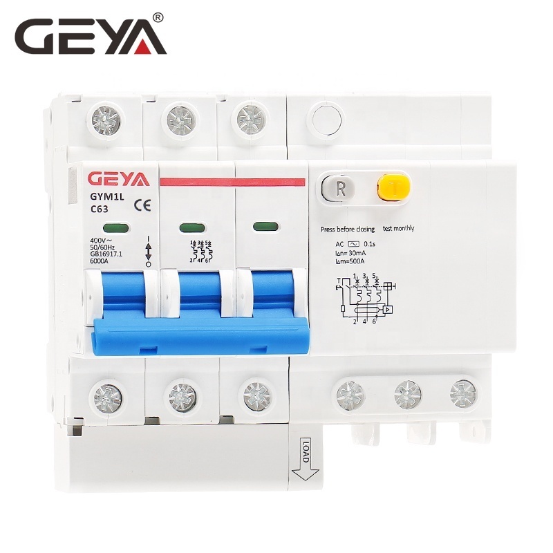 GEYA GYM1L 63A RCBO Leakage Current Protection Switch 1P+N 16amp Single Pole RCBO Electronic MCB + RCD