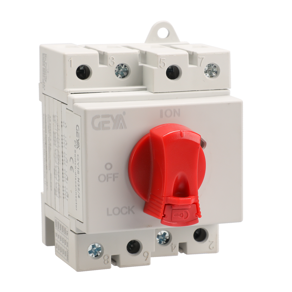 GEYA GYIS-N32/4 Din Rail IP66 Solar PV dc disconnect switch 20a isolator switch 1200V 1000V  for DC application