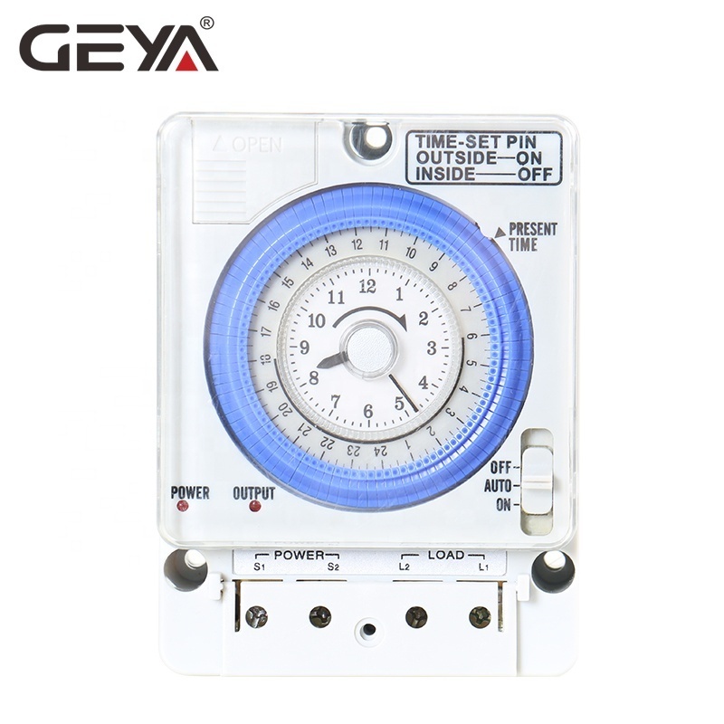 GEYA TB388 Non Power Failure 24 Hours Mechanical Timer Switch with Battery 100V-240V 15A Time Circuit Diagram