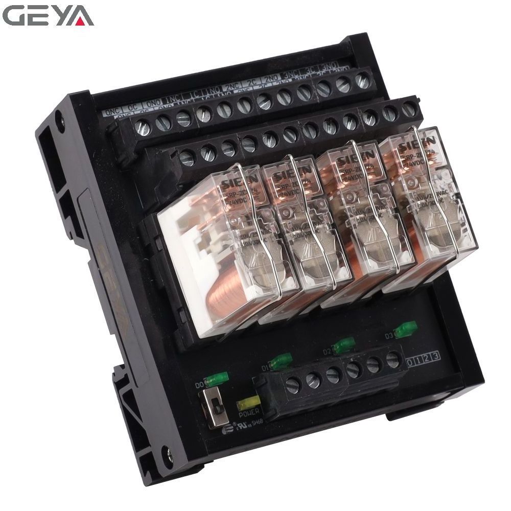 GEYA FY-2NG2R-4C 4 Channel Relay Module 2NO 2NC Electronic DPDT Switch 12V 24V Relay Board