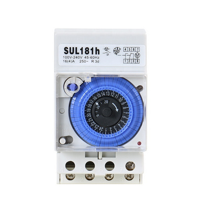 GEYA SUL181h 220V 12V Time Switch 24 Hours Mechanical Programmable Din Rail Timer Switch with Battery 110V-240V