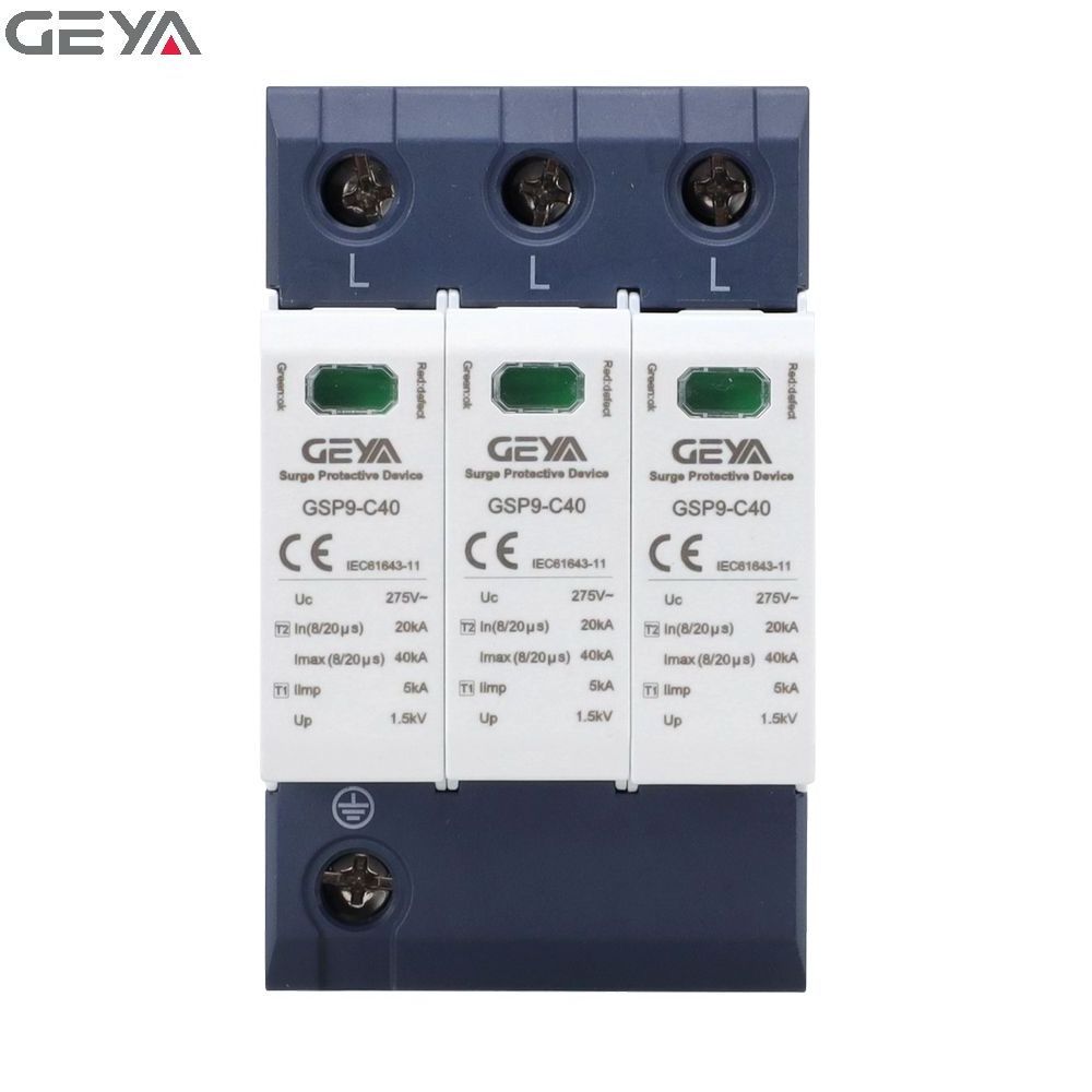 GEYA GSP9-C40 3P 40KA Factory Supply Low Voltage High Efficiency AC Surge Protection 10KA 20KA 40KA 60KA 80KA 100KA 160KA SPD