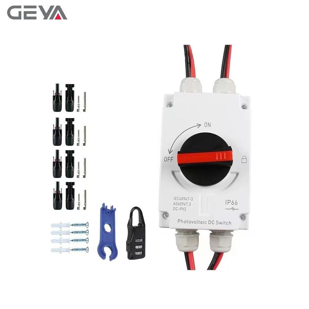 GEYA DC-PV2 Photovoltaic Electrical Isolator Solar Switch PV DC Switch 1000V 1200v 32A 16A Outdoor Waterproof IP66